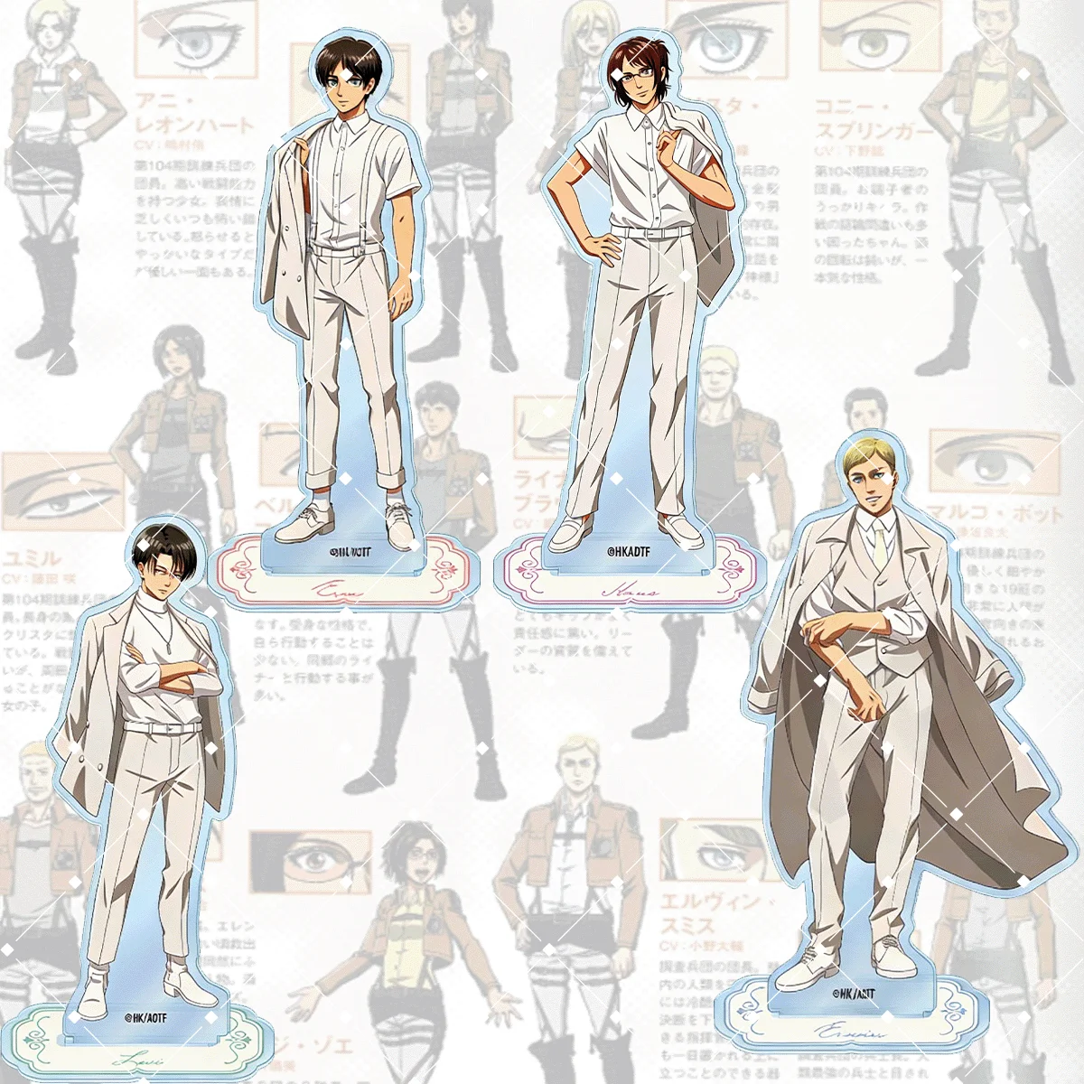 Anime Attack on Titan Acrylic Stand, 15cm Eren Yeager & Mikasa Ackerman Figure, Decor for Desk Room Car, Valentine's Day Gift