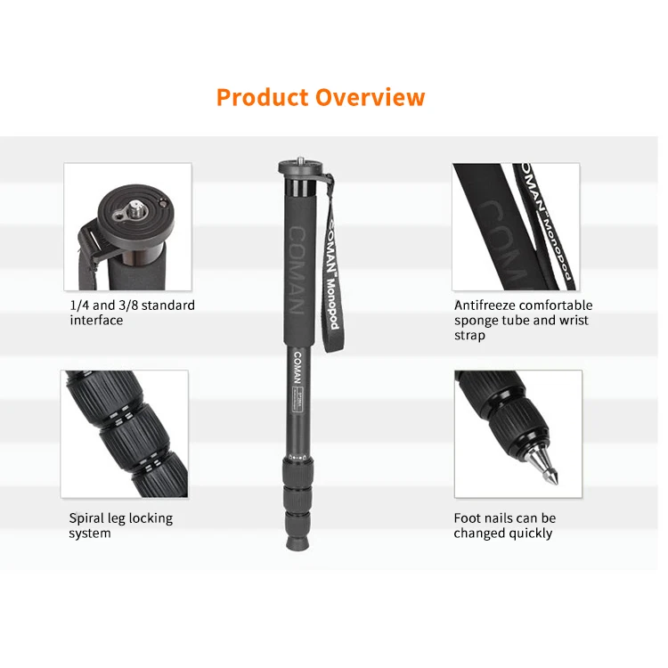 حامل Monopod للتصوير الفوتوغرافي من الألومنيوم خفيف الوزن DT286A