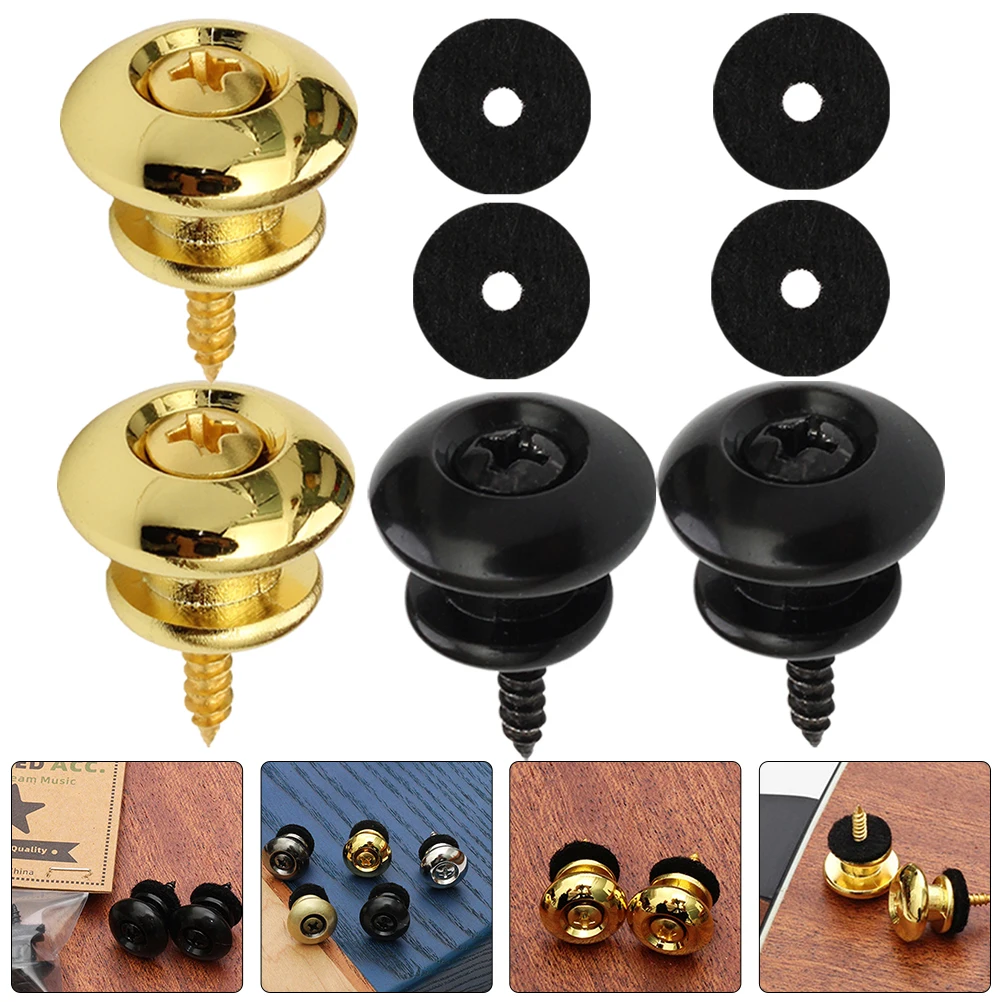 

4 Pcs Guitar Strap Button Straplock Locks Accessories Bass Accessory Pins Acoustic