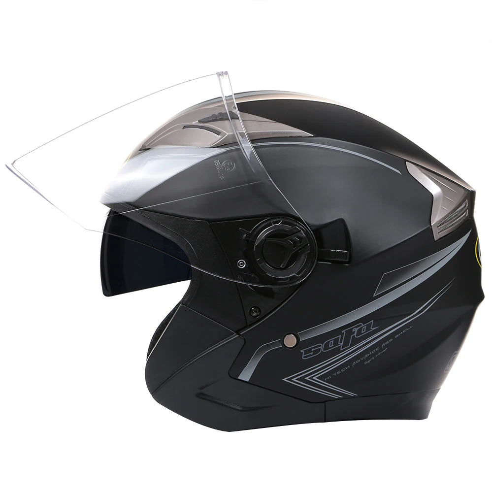 Casque de moto modulaire à double lentille, visage ouvert, motocross, jet, sécurité des quatre saisons, puzzles faits à la main