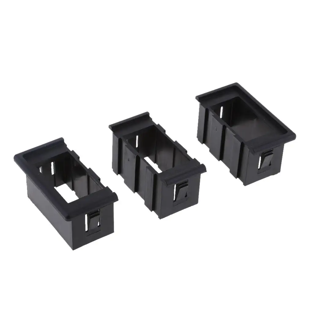 Car Boat RV 3PCS Rocker Switch Holder Panel Housing ABS - Black