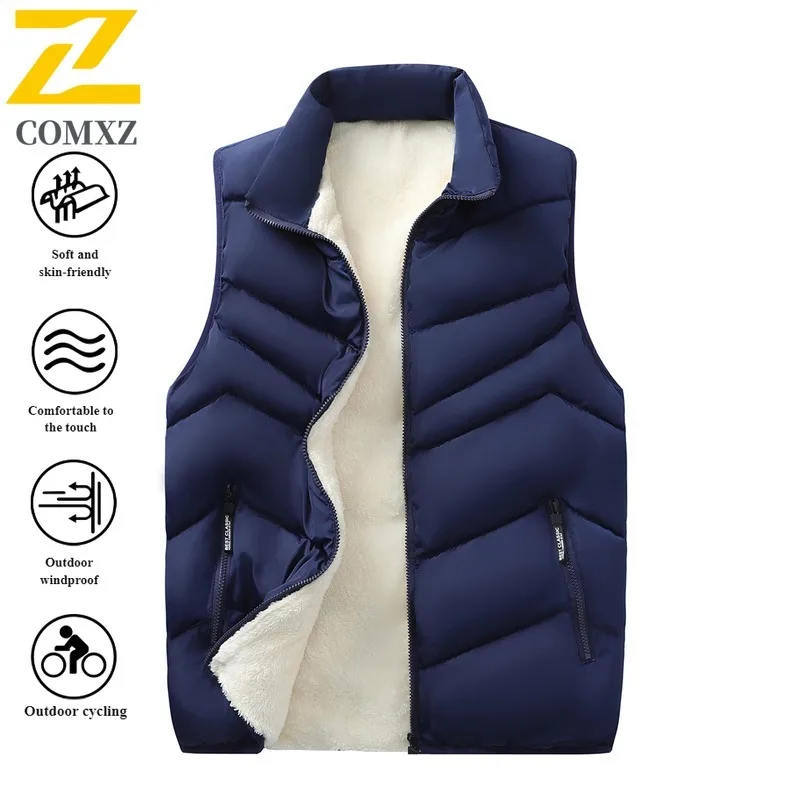 سترة حرارية قابلة للعكس للرجال عبر الحدود للشتاء تحافظ على الدفء سترة مبطنة بالصوف مع شيرلينغ للارتداء اليومي الداخلي والخارجي
