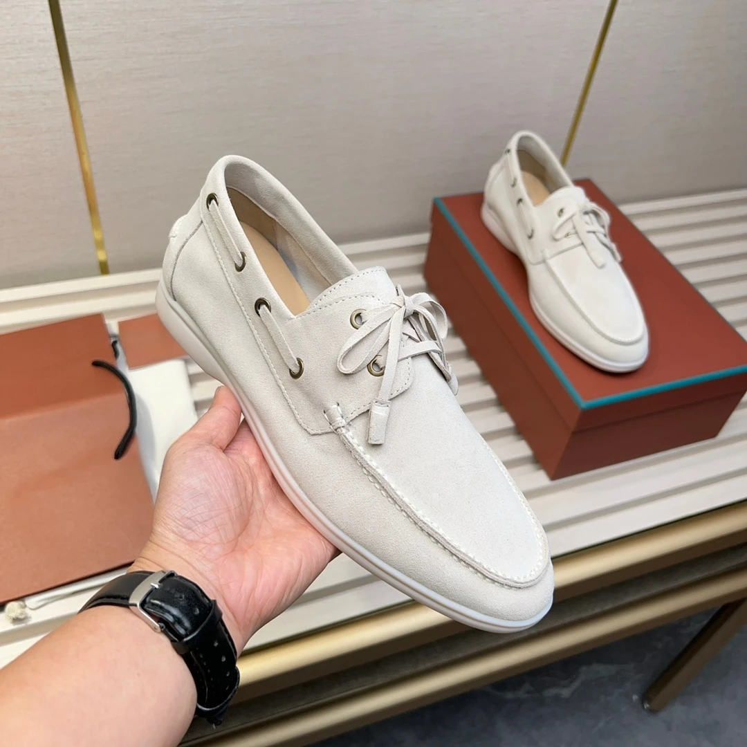 

Handmade Loafers Luxury Brand Men's Casual Shoes Fall Winter Leather Moccasins Calfskin Suede Anti-slip Shoes Holiday Gifts