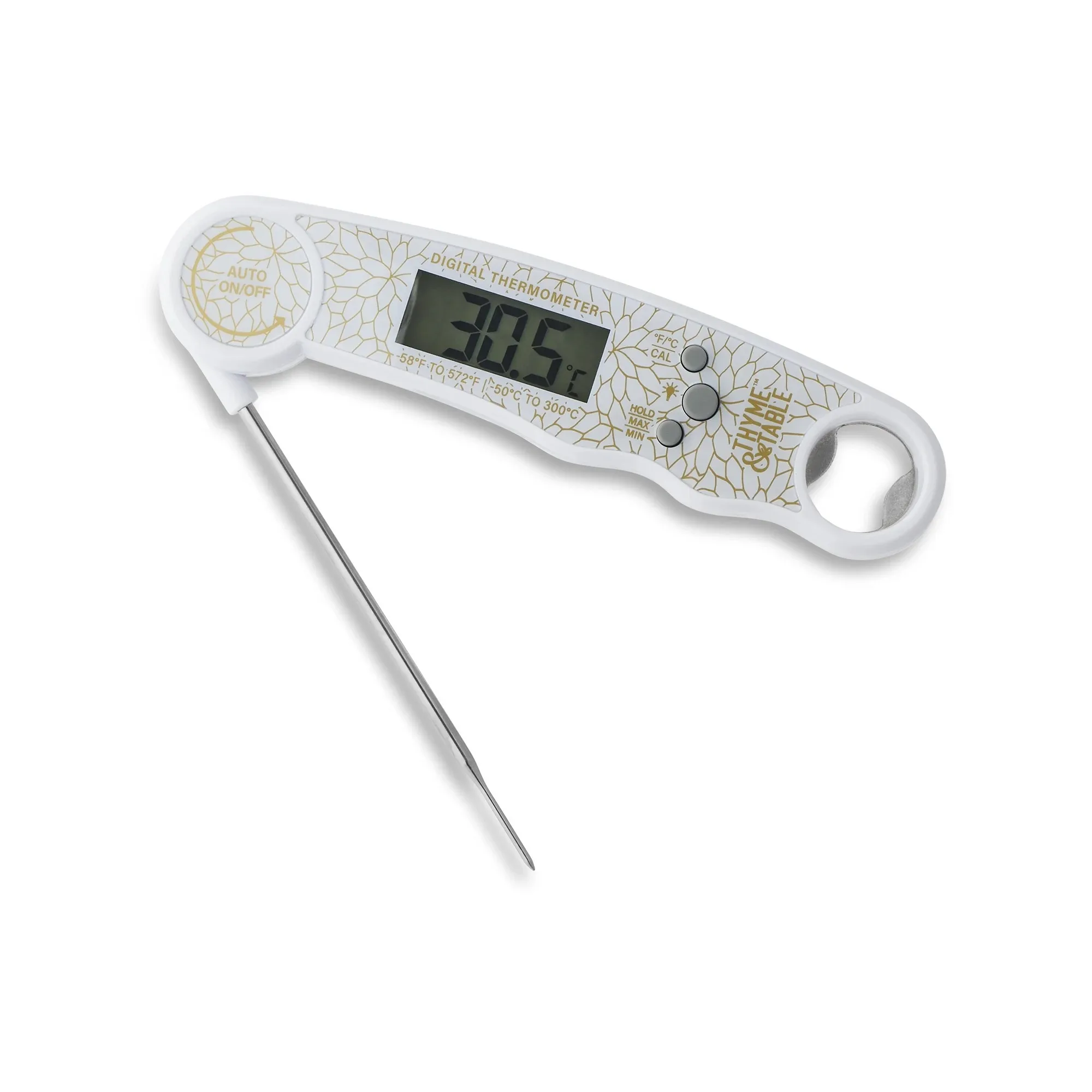 

Collapsible Digital Meat Thermometer with Stainless Steel Probe
