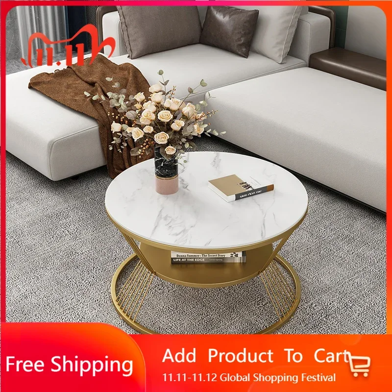 

European Luxury Coffee Tables Nordic Decor Round Minimalist Coffee Tables Glam Design Table Designer Meubles Trendy Furniture
