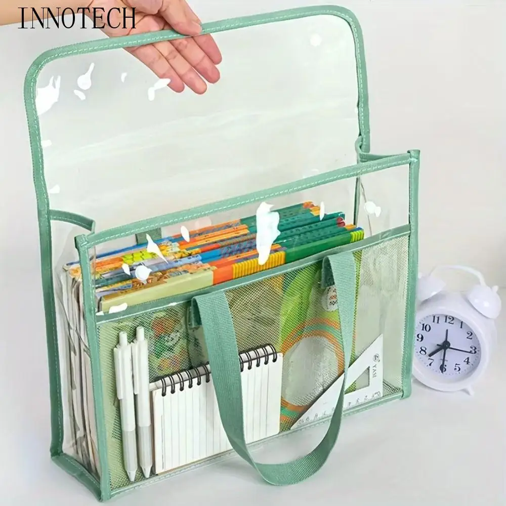 

Large Capacity Test Paper Storage Bag PVC Transparent Transparent Exam Bag Office Supplies Durable Handheld File Folder