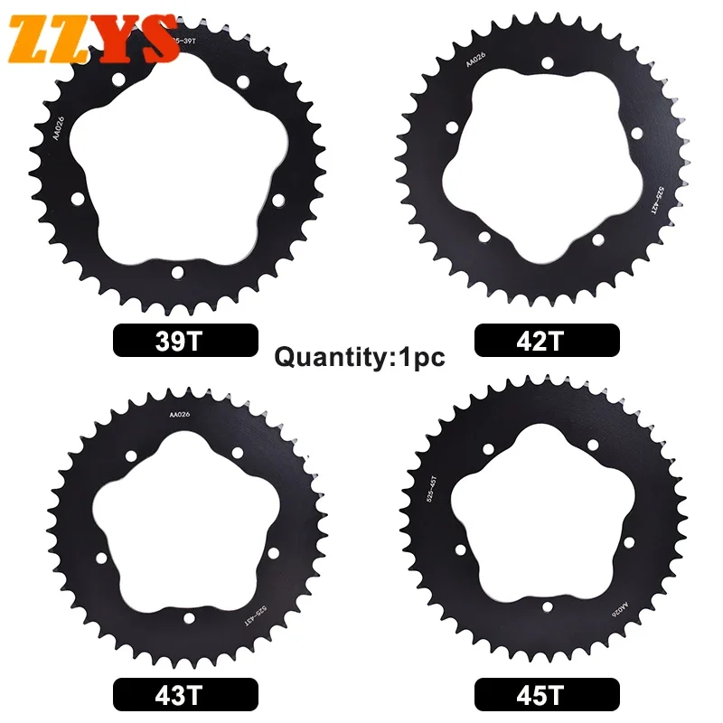 1pc 525 39T 42T 43T 45T Tooth Motorcycle Rear Sprocket Gear Star Cam For Ducati Road 795 Monster 796 Monster 2012-2015 848 08-10