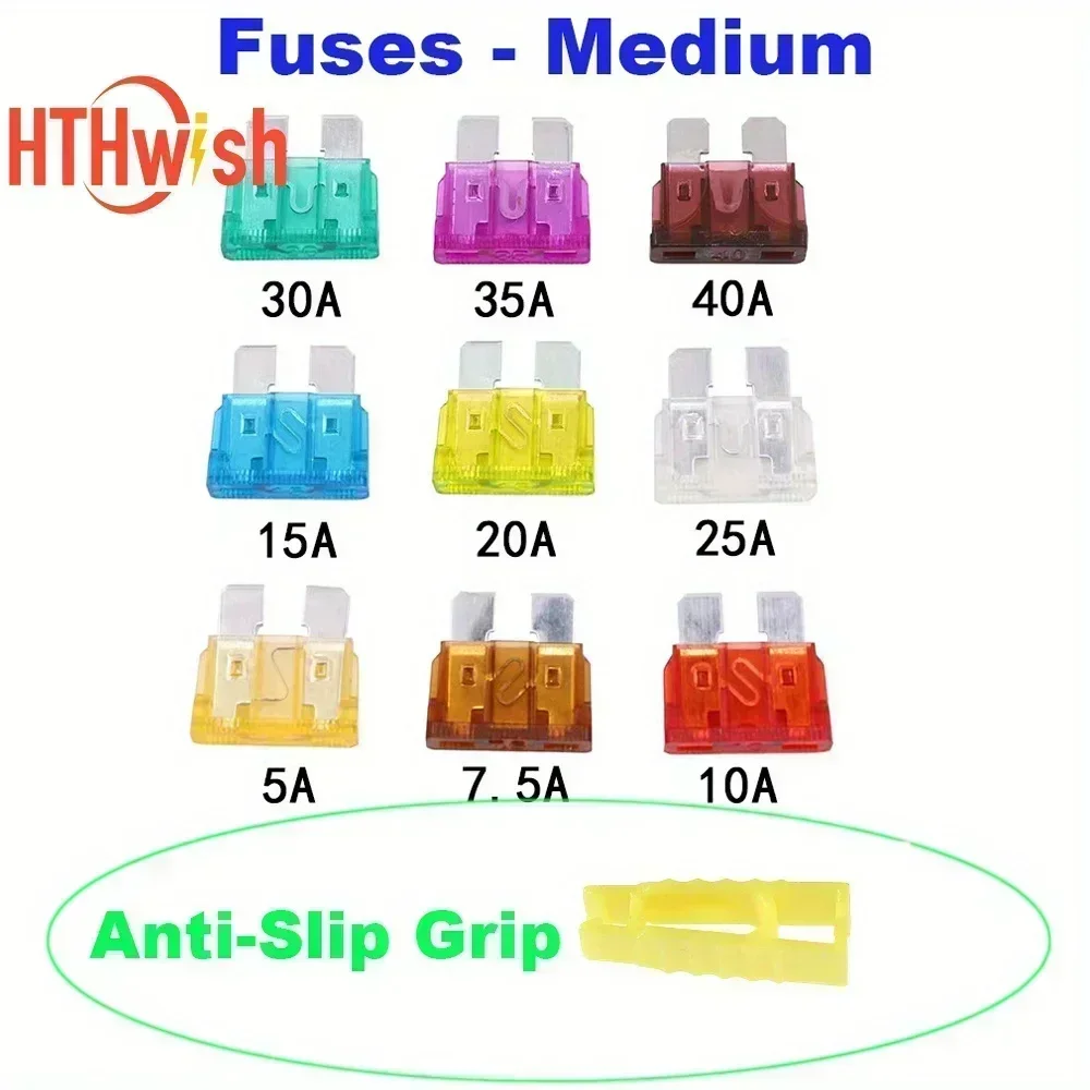 New 10PCS Medium Car Fuses Blade Type Fuse Set 5A 7.5A 10A 15A 20A 25A 30A 35A 40A for Electric vehicles,motorcycles