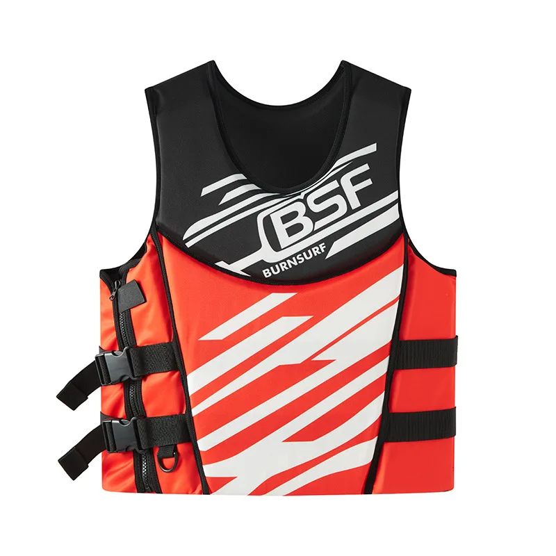 Adult Men Neoprene Flotation Vest Adjustable Straps Water Sports Buoyancy Jacket for Surf Kayak Rafting Swimming
