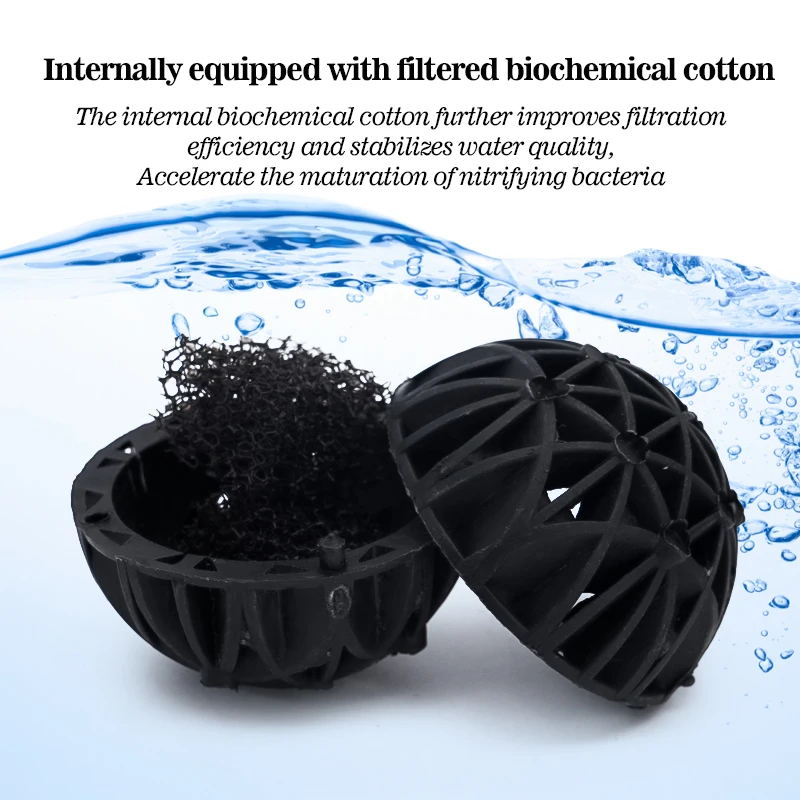 16/26/36mm Aquarium Filter Media Bio Balls With Sponge Nitrifying Bacteria Culture Cleaning Water Fish Tank Canister Filter Ball