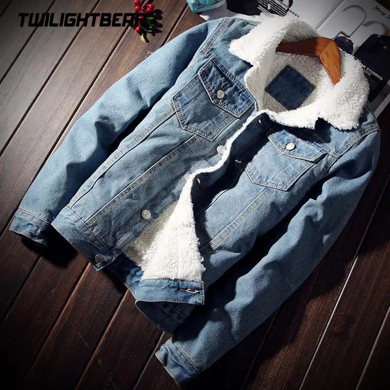 

Зимняя мужская джинсовая куртка 6XL, утепленная, с мехом, в стиле Highstreet, повседневная, ковбойская, мужская одежда, пальто