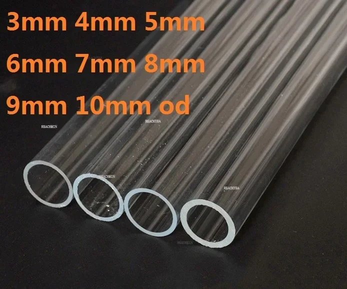 

3mm 4mm 5mm 6mm 7mm 8mm 9mm 10mm od plexiglass tube organic glass lucite PMMA pipe Acrylic transparent