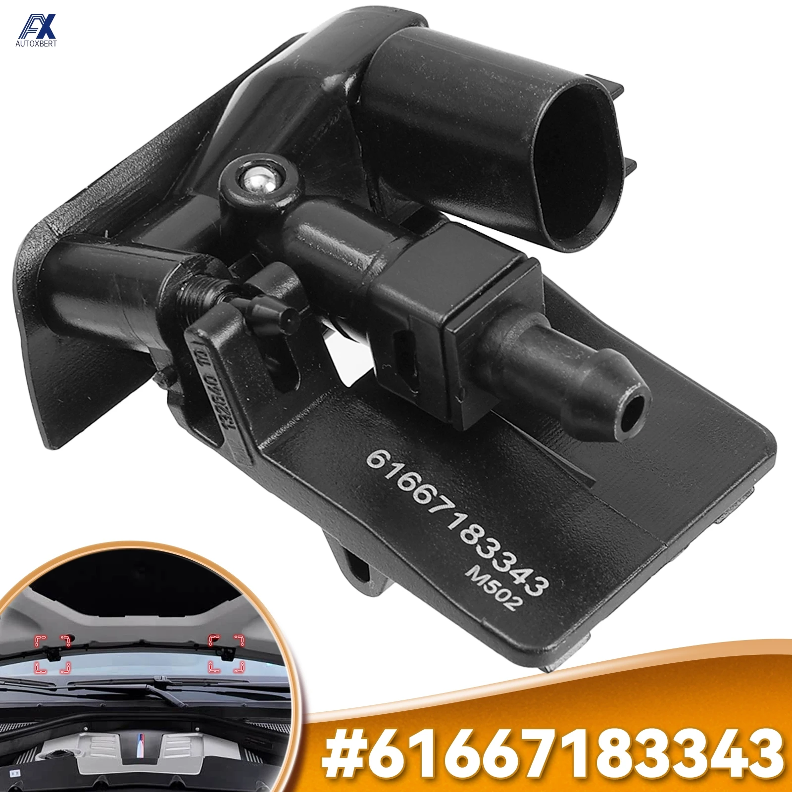 

1 pc Automobiles Windshield Washer Nozzles Windscreen Spray Jet For BMW X1 E84 X6 E71 E72 61667183343 Accessories