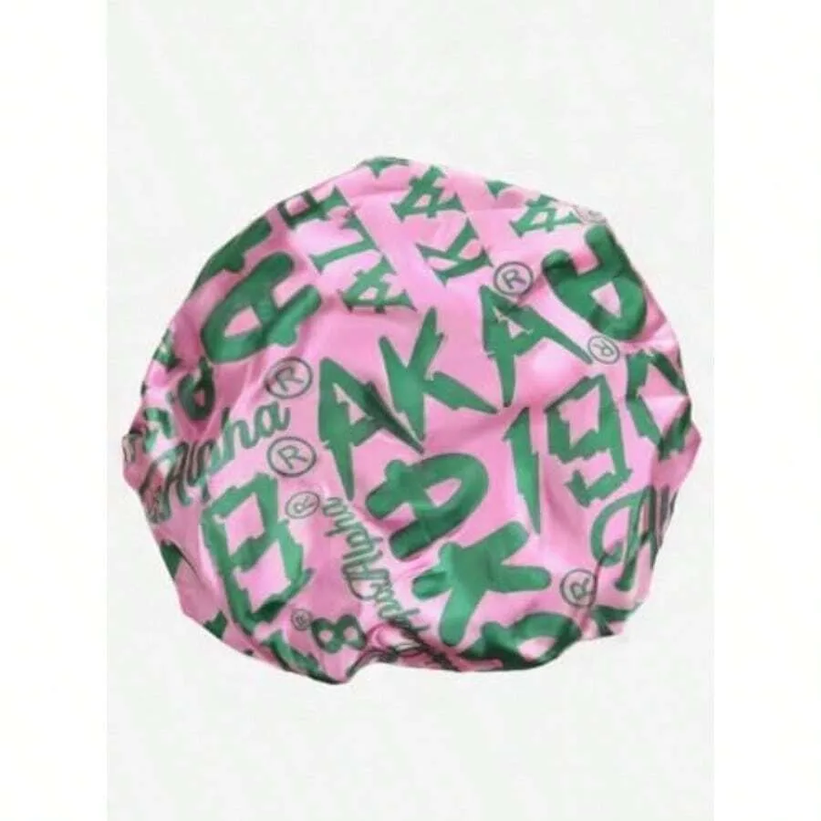 

Alpha 1908 KappaAlpha Pink Shower Cap Bonnet Men Women With Braids Locs Afro Coily And Long Hair Waterproof Washable Reusable A