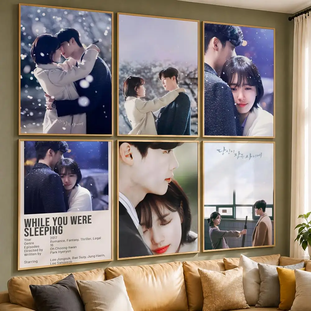 Popular Drama W-While You Were SleepingS Poster Vintage Retro Anime Poster Stickers Peel and Stick Wall Art Home Decor