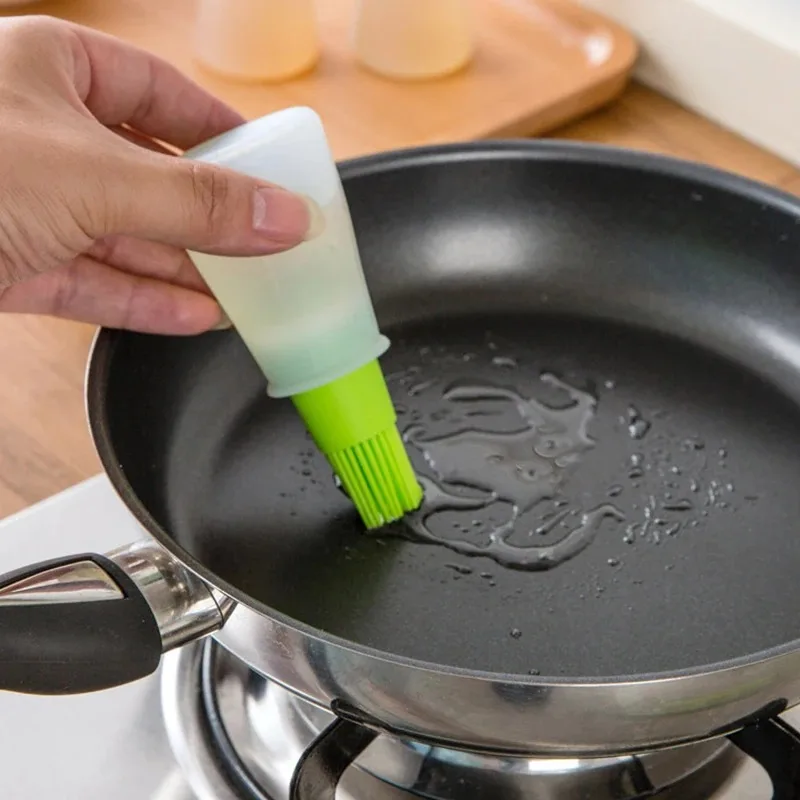1/3/6 Stück hitzebeständige Silikon-Ölbürstenflasche (zum Backen, Heißluftfritteuse, Grillen)
