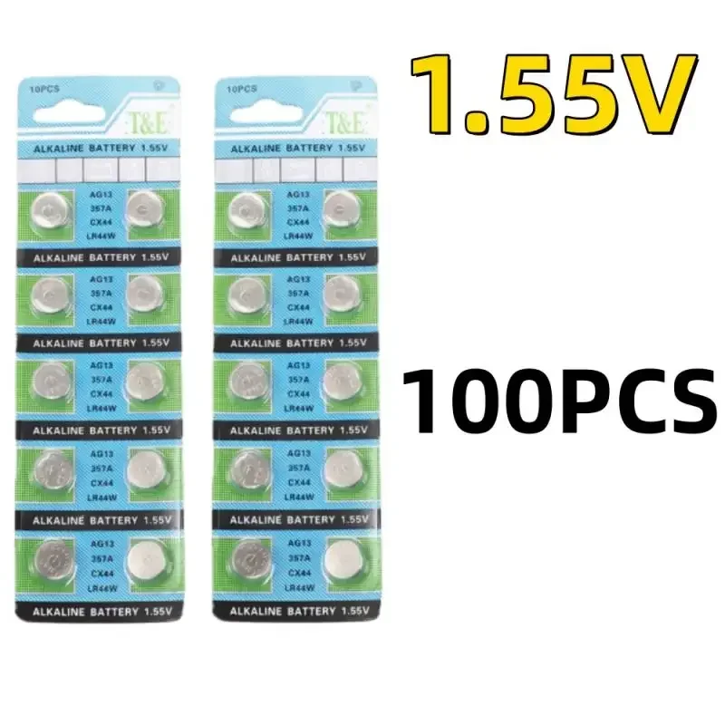 20-100PCS 1.55V AG13 LR44 L1154 RW82 SR1154 SP76 Pila SR44 Button Batteries A76 LR1154 GP7 Cell Coin Watch Toys Remote Battery