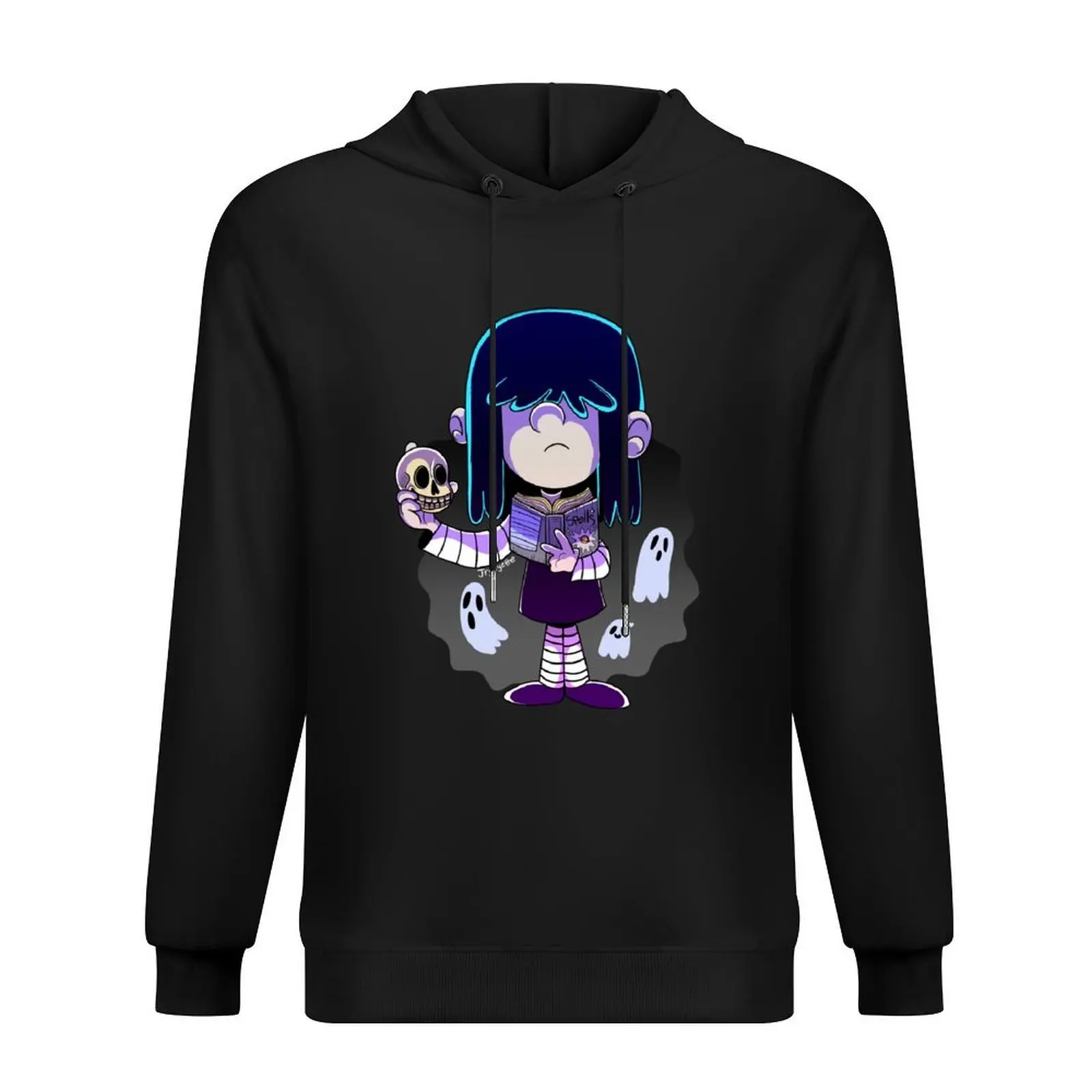 

The Loud House Lucy Loud with Spell book and Skull Hoodie winter clothes graphic t shirts men man hoodie