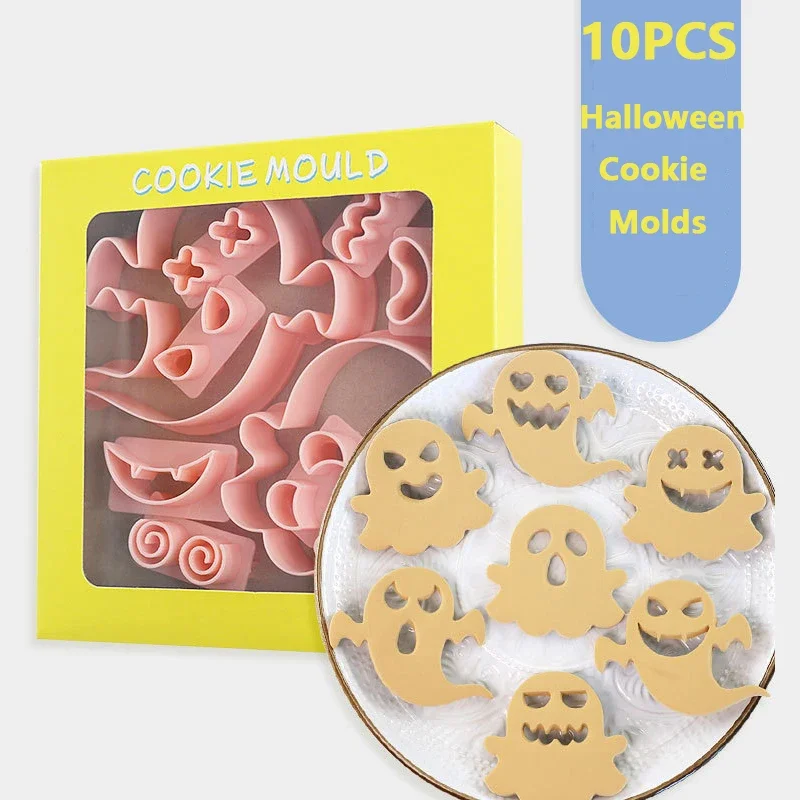 Halloween Cookie Cutter Mold Set Hohl Geist Ausdruck Keks Form Hause DIY Gebäck Sugarcraft Backen Werkzeuge