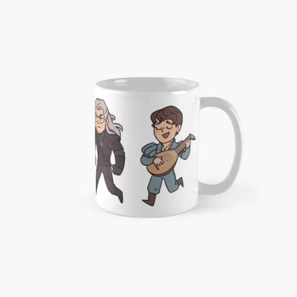 Geralt And Jaskier Classic  Mug Design Photo Printed Cup Coffee Tea Gifts Simple Picture Handle Round Drinkware Image