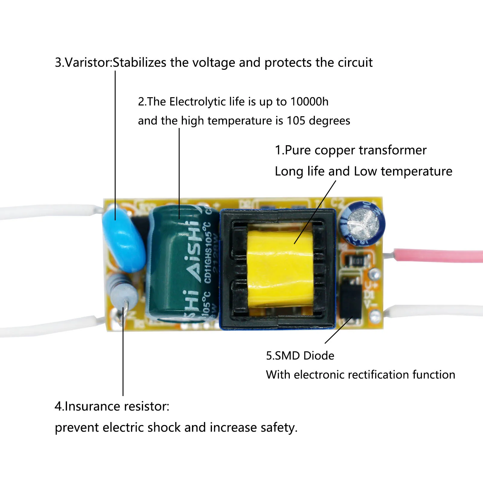 LED Driver Output DC12-26V 300mA LED Power Unit 4W 5W 6W 7W Onboard Constant Current Transformer LED Track Light LED Bulb