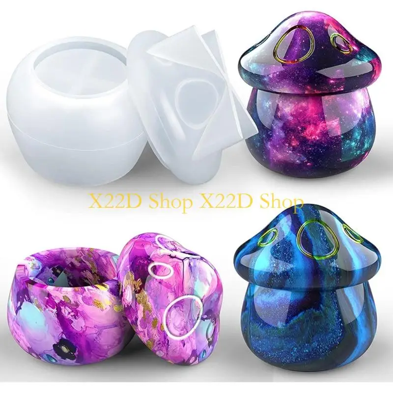 X22D Mushroom Jar Silicone Mold Set For Small Items Organization And Decoration