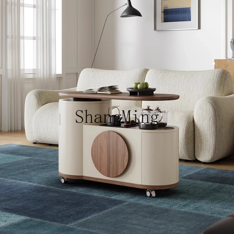 

ZYY movable tea table kettle integrated household small tea cart balcony rotating coffee table table