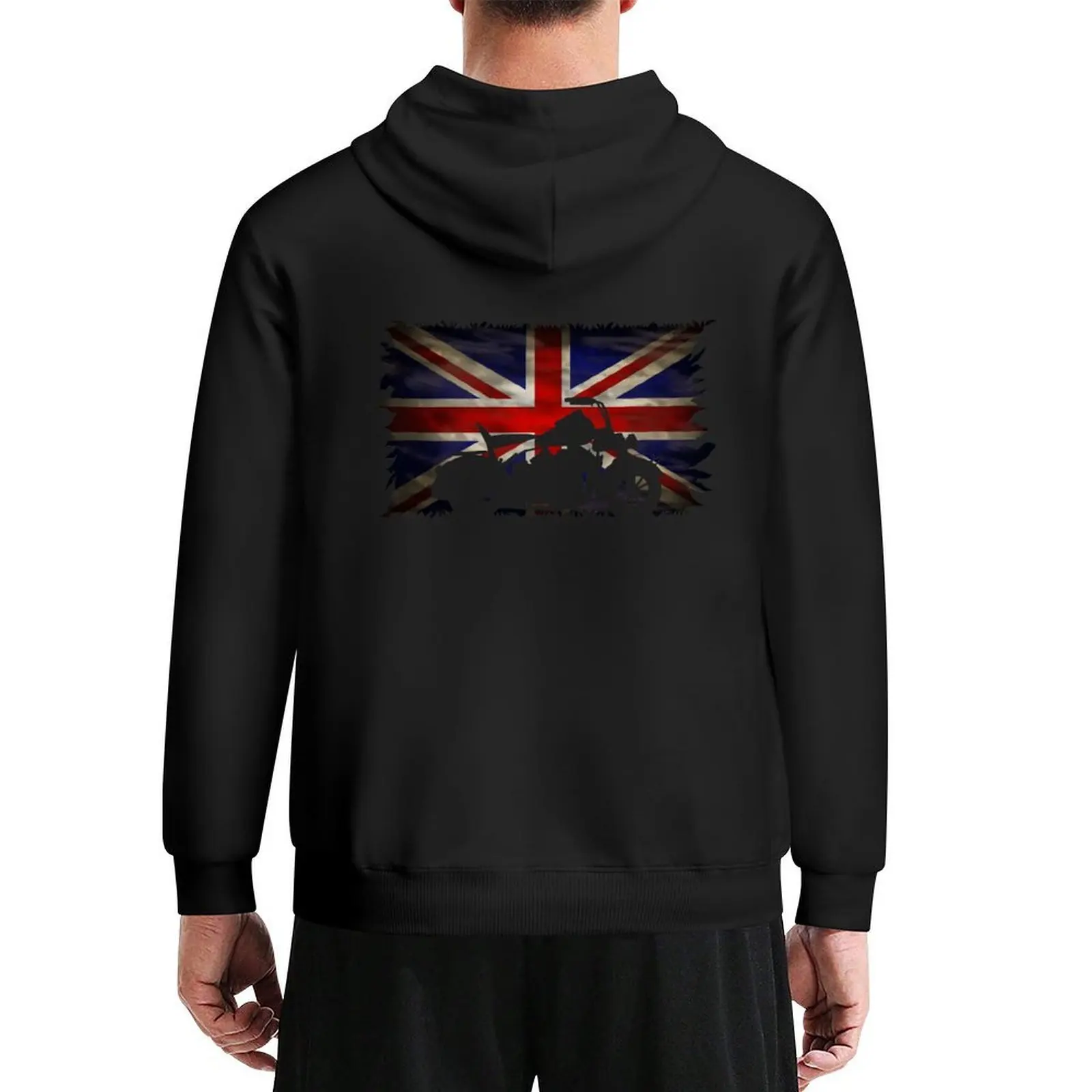 

Vintage Biker British Flag Motorcycle Union Jack Hoodie korean style clothes male clothes fashion men pullover hoodies