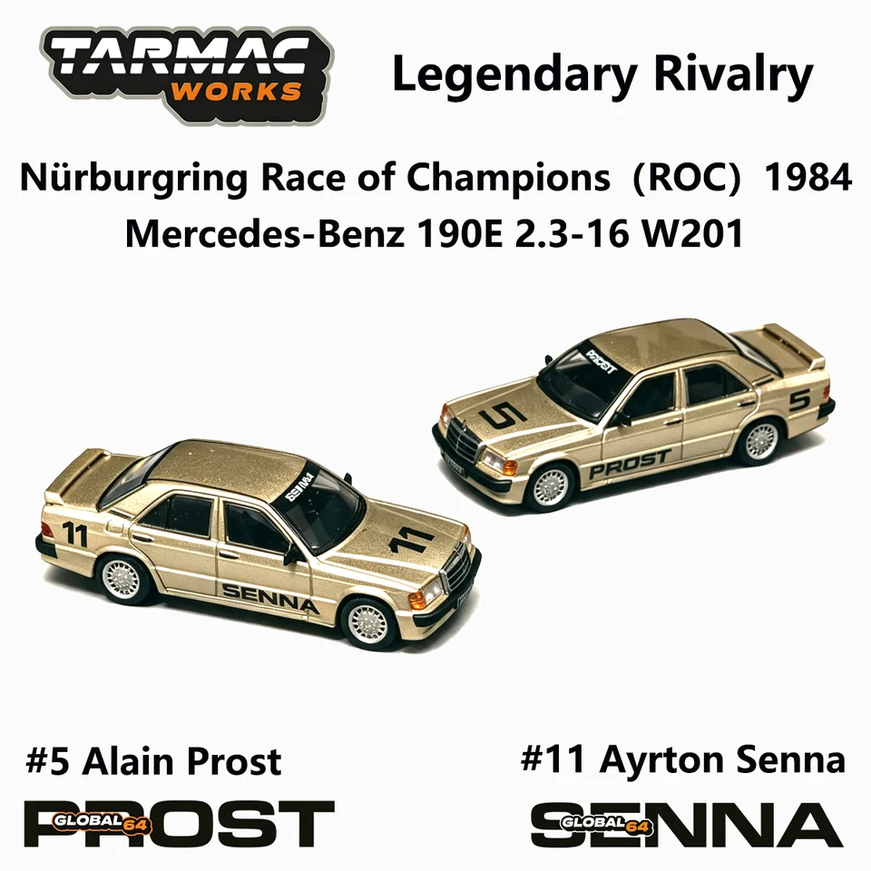 TW 1:64 Mercedes 190E #5 Alain Prost #11 Ayrton Senna 1984