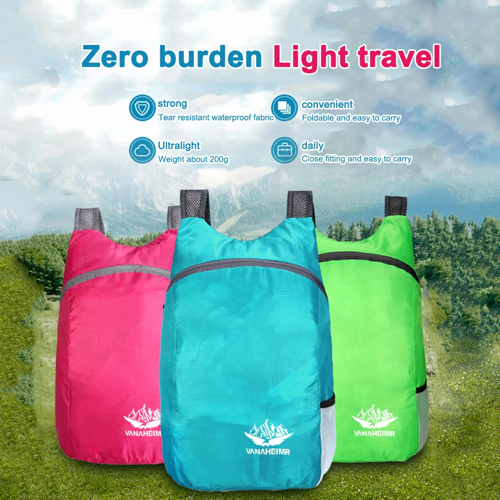 Outdoor Hiking Bag Lightweight Packable Backpack Foldable ultralight Travel Daypack Bag Waterproof Folding Pack for Women Men