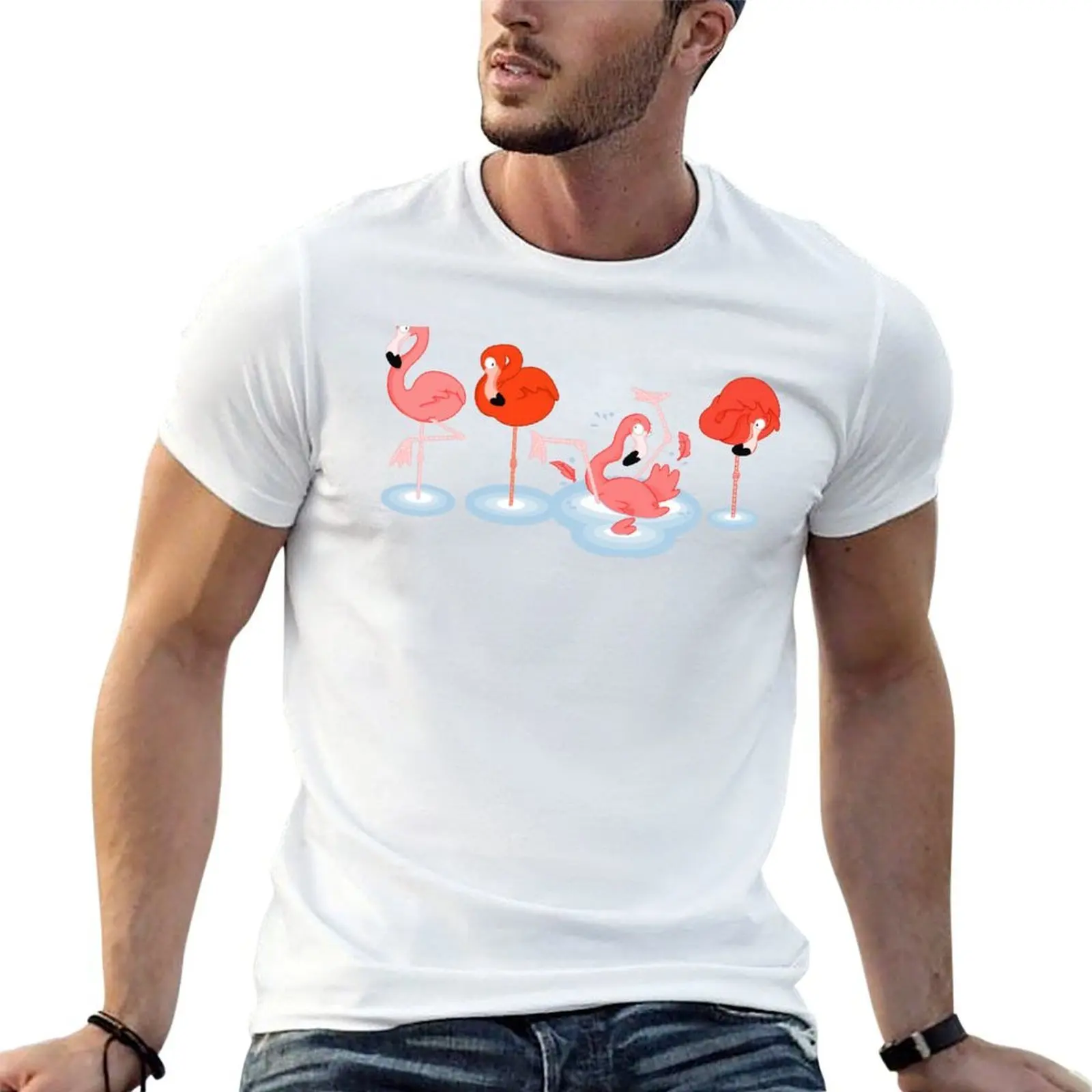 

Flamingos T-Shirt t shirt man plain anime tshirt man t shirt heavy cotton T-shirt