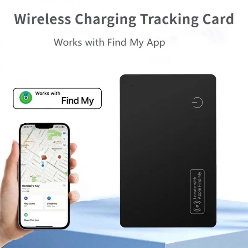 【CLEARANCE】2Pcs Wireless Charging Tracking Location Mini Wallet Tracker Card Waterproof GPS Locator Work For Iphone Find My Trac