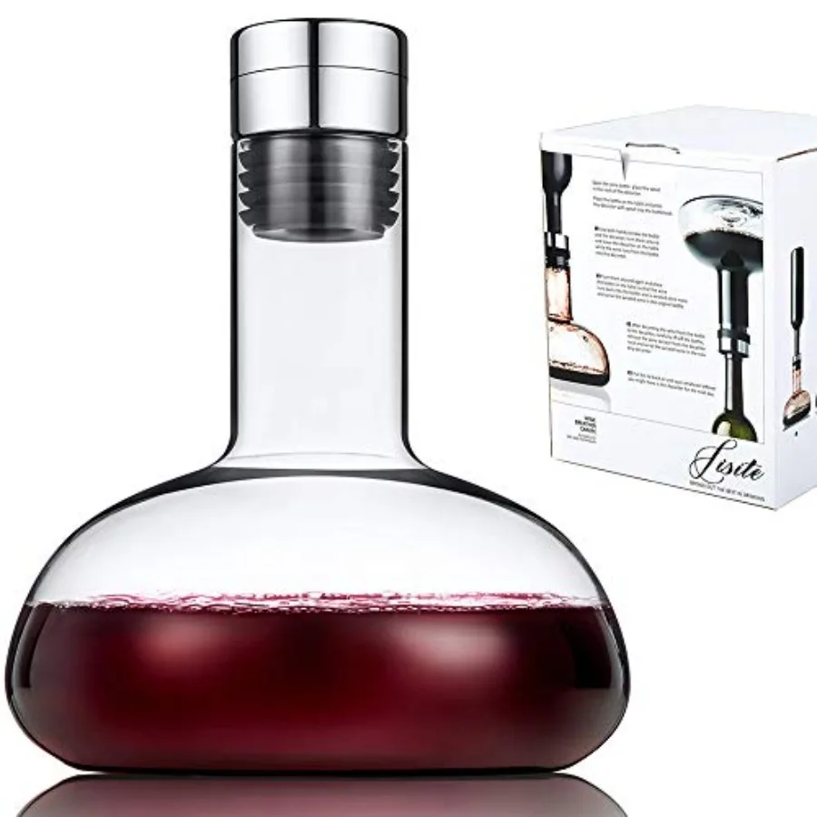 

Circulation Wine decanter 50oz Wine Carafe with lid, 100% Hand Blown Crystal Aerator decanter, Superior Red Wine Decanter Gift