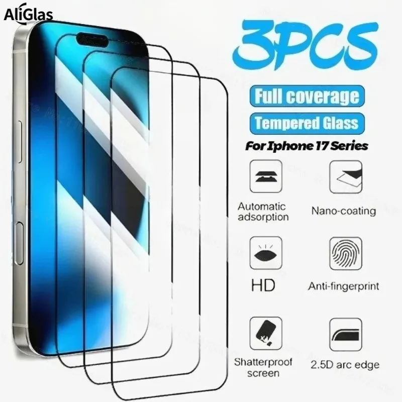 3 Stück Schutzglas für iPhone 13 11 12 16 15 14 Pro Max Displayschutzfolie aus gehärtetem Glas für iPhone 6S 7 8 Plus X XR XS Max