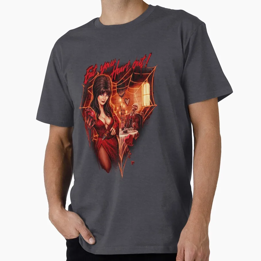 

Let Elvira eat your heart out 80s Horror Movie Elvira mistress of the dark Scary Halloween gift T shirt for man All size Tops