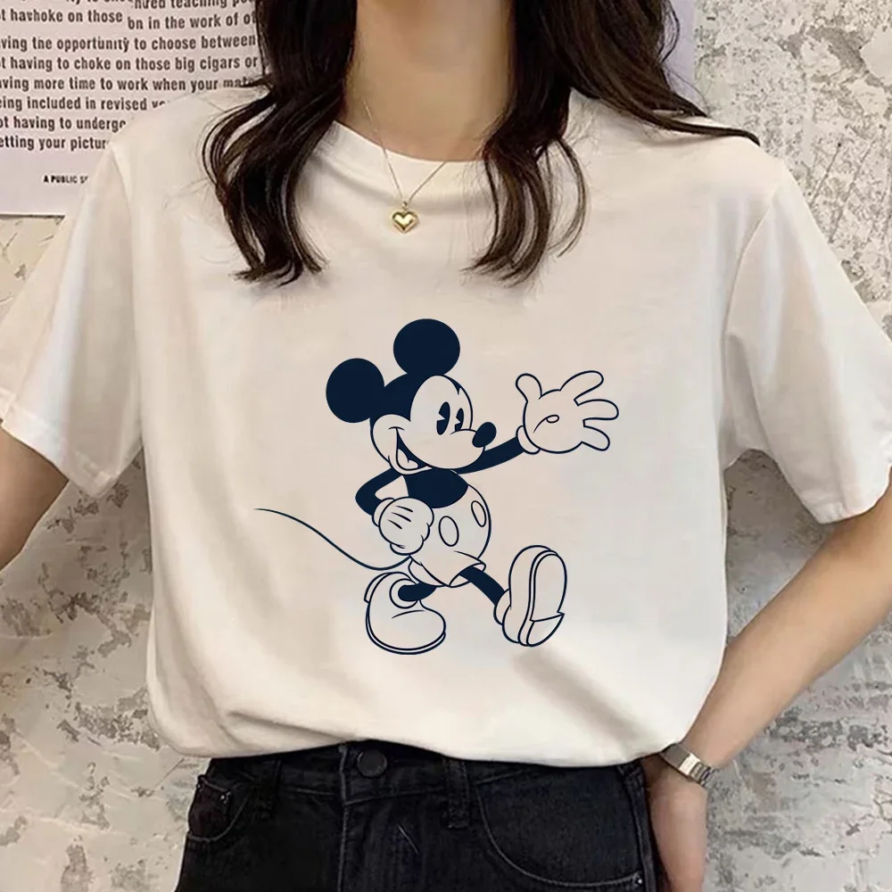 Fashion Vintage Cartoon Ladies Tees Mickey Mouse Harajuku T-shirts Woman Blouses Summer Men Tops Goth Short Sleeve Shirt