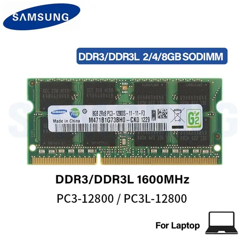 Samsung Laptop Ram DDR3L DDR3 2GB 4GB 8GB 1600Mhz SO-DIMM PC3-12800 PC3L-12800 Notebook DDR3 de doble canal