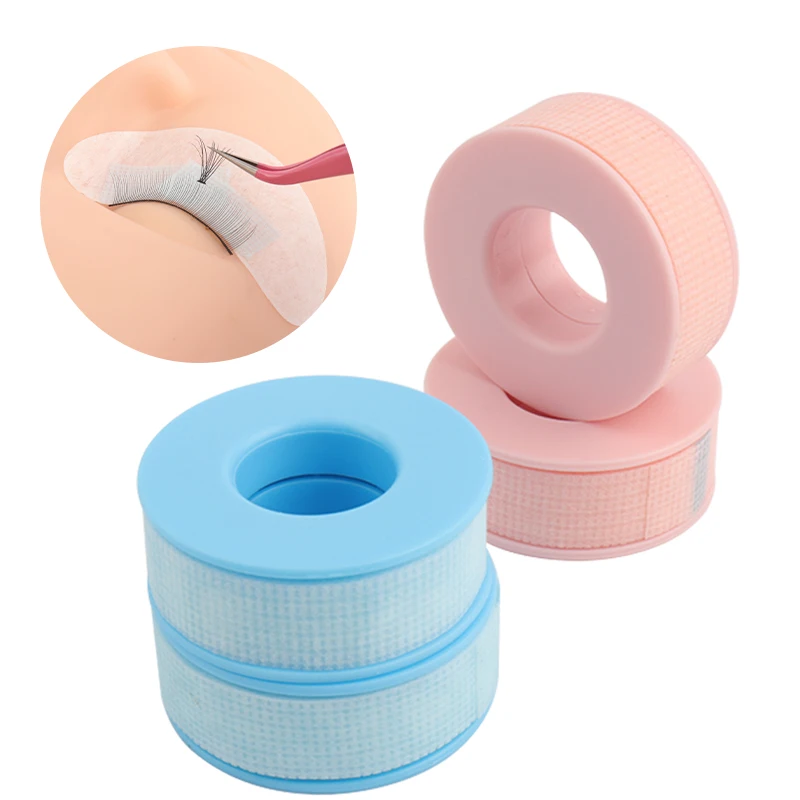 2pcs Small Size Silicone Eyelash Tape Medical Breathable Grafted False Lash Under Eye Pad Adhesive Tape Makeup Tool Pink Blue