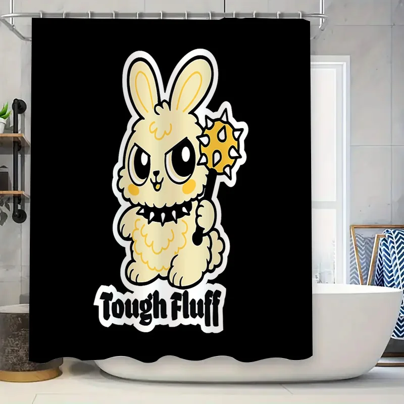 

unframed Cute Bunny Rabbit Shower Curtain Farmhouse Bathroom Decor Easter Spring Themed Washable Fabric Backdrop