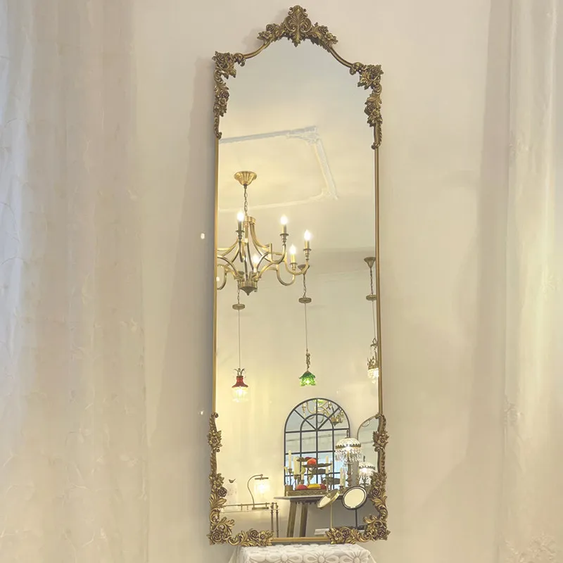 

Nordic Gold Decorative Mirrors Wall Luxury Big Design Long Vintage Mirrors Full Body Bedroom Espejos De Piso Home Decorations