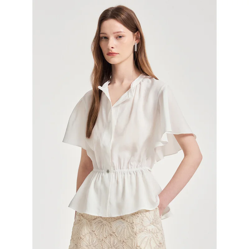 

Ele Faion для похудения irt, женский воротник-стойка, завязка на талии, Fly Sve irt, лето 2022, бренд Selfwill