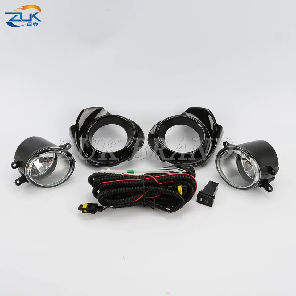 ZUK Front Fog Light Anti-Fog Reflector Lamp Set Foglight Kit For TOYOTA PRIUS C AQUA 2015 2016 2017 With Cable Switch Bulbs