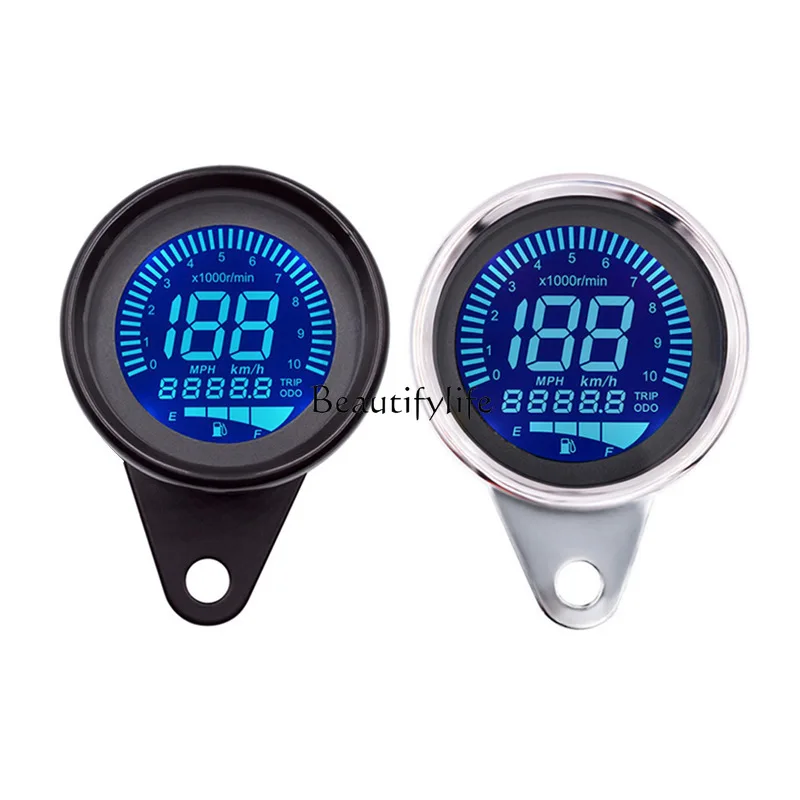 

Motorcycle instrument retro modification speed oil volume integrated LED liquid crystal display instrument assembly