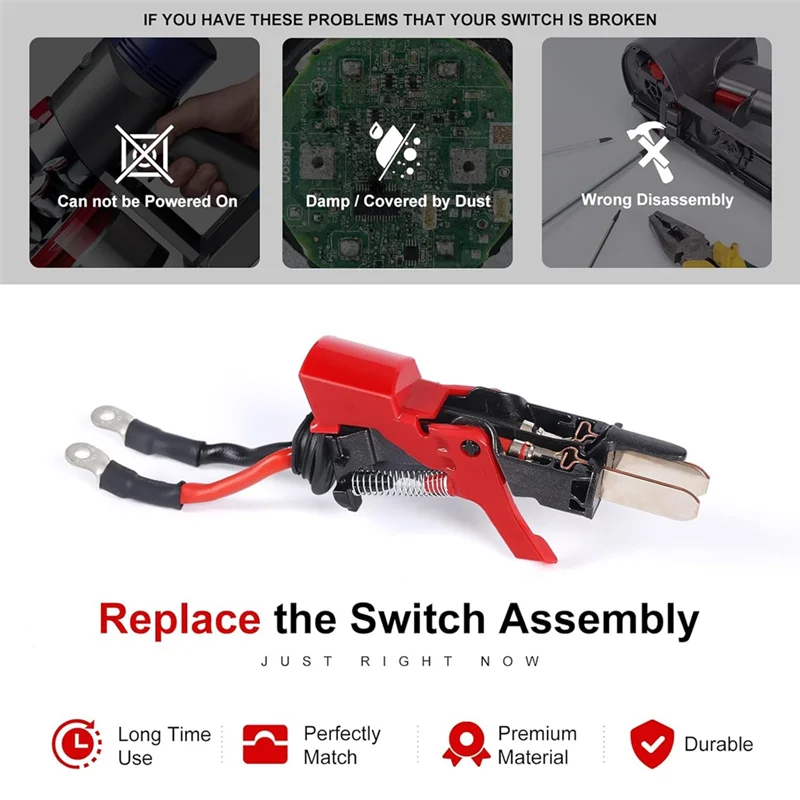A55X-Trigger Switch Assembly For Dyson V8 SV10 Vacuum Cleaner 967812-01 Replacement Parts Power Button
