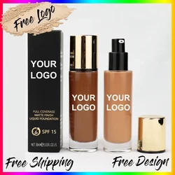 Hydrating Liquid Foundation Private Label White Mineral Foundation for Dark Skin Foundation Logo Cosmetics Diy Makeup