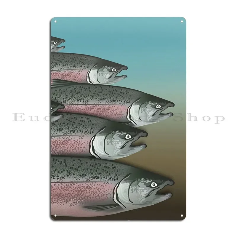 Alaskan Salmon Part1 Left Metal Plaque Poster Personalized Living Room Garage Plaques Design Wall Decor Tin Sign Poster