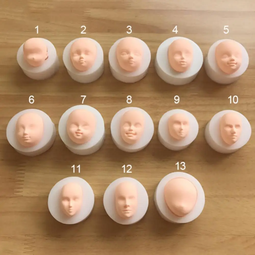 3D Dolls Face Silicone Mold Fondant Molds DIY Cake Decorating Tools Sugarcrafts Clay Chocolate Gumpaste Molds Baking Tools