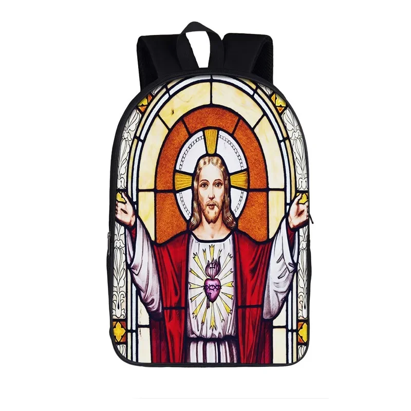 Vintage Jesus bunte Malerei Rucksack Frauen Männer lässig Reisetaschen Teenager Kinder Schult aschen Studenten Laptop Rucksack