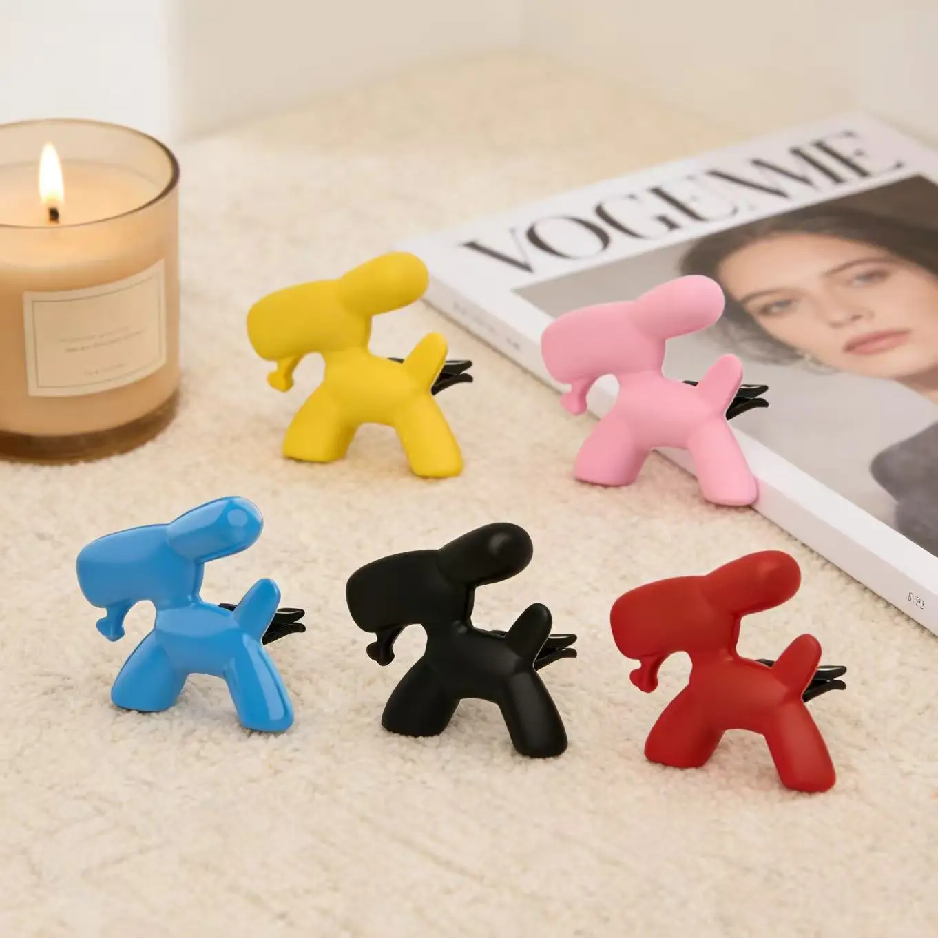 

Car Air Freshener Balm (Puppy Design) - Vent Clip for Odor Removal Long-Lasting Fresh Air Cartoon Decorative Ornament