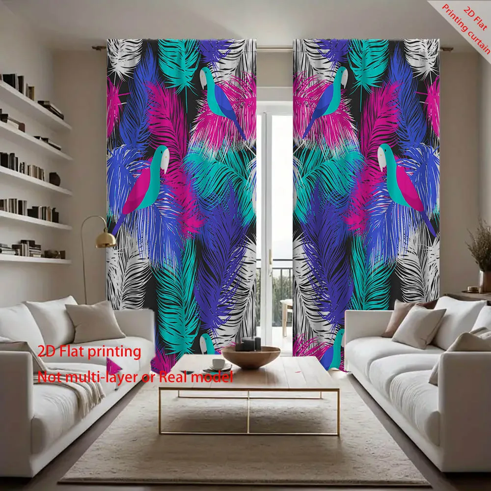 

Feather pattern printed curtains, dreamy aesthetic art home decoration, bedroom, living room, dormitory, office sunshade curtain